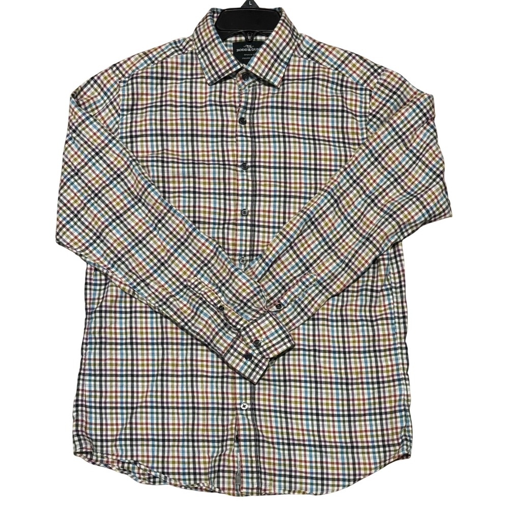 Rodd & Gunn Multi Color Check Button Down Sports‎ Fit Italian Fabric Mens Size M